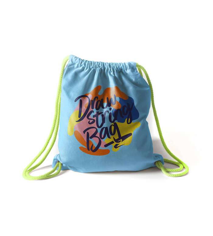 Draw String Bag Blue